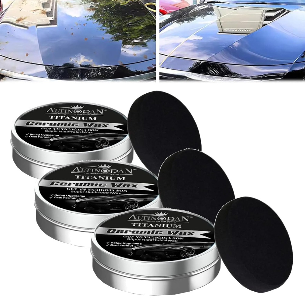 Car Wax Ceramic Coating - Glossy Crystal Car Wax High-Gloss Black