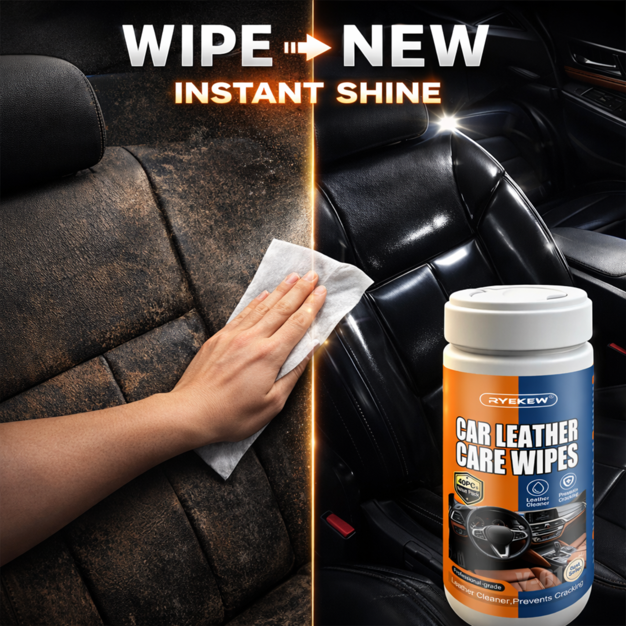 Trim Restorer Plastic - Car Plastic Trim Wipes, Quick Black