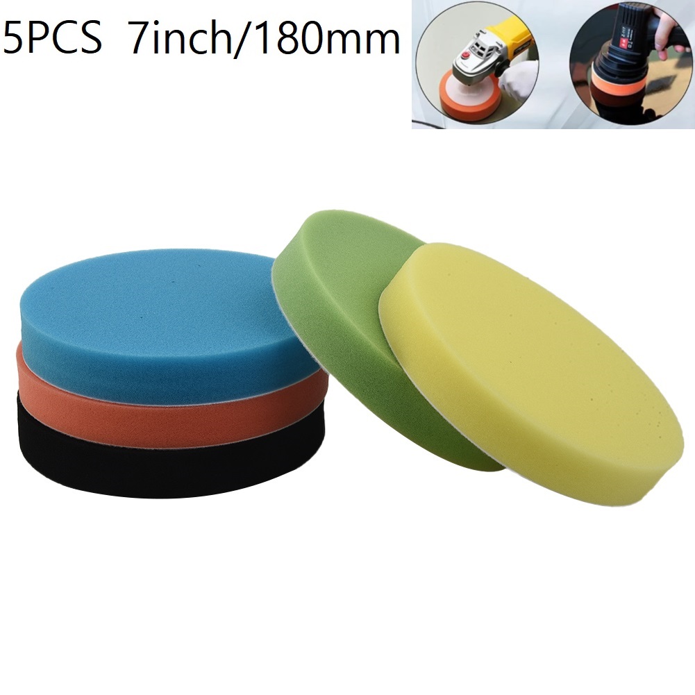 5 Pcs Sponge Polishing Pad 7In - Polish Pad Set Buffer avis et prix