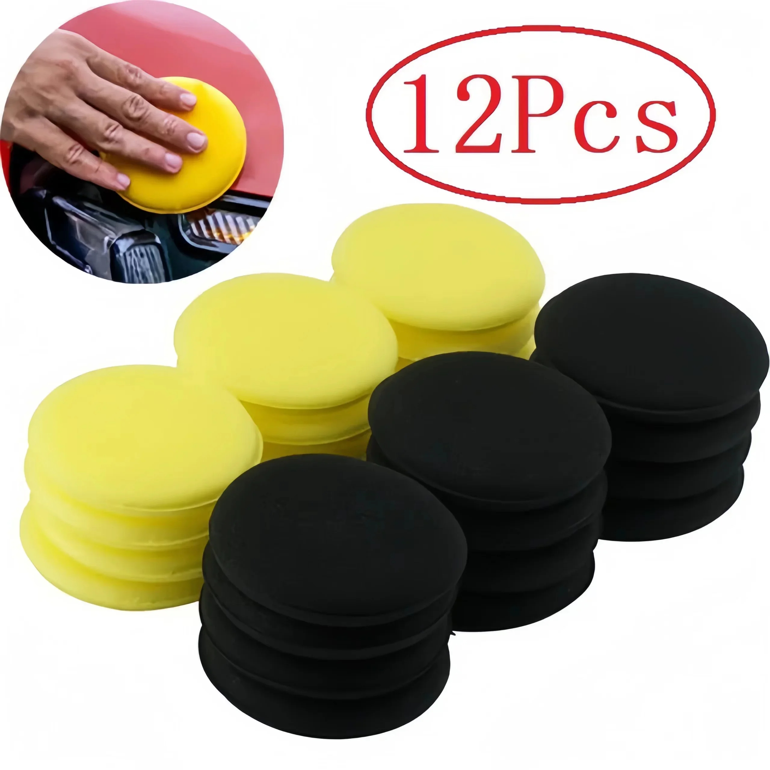 12Pcs Round Car Waxing Polish  - Wax Applicator Pad avis et prix