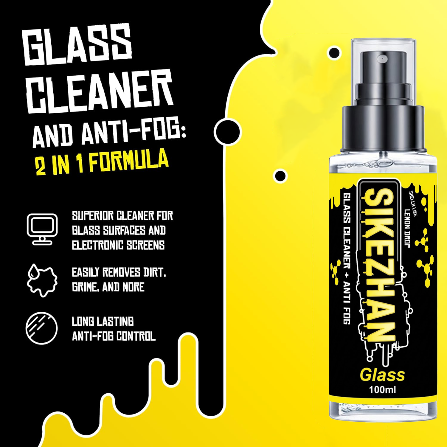 2-in-1 Anti-Fog Spray & Glass  - Glass Cleaner Streak avis et prix