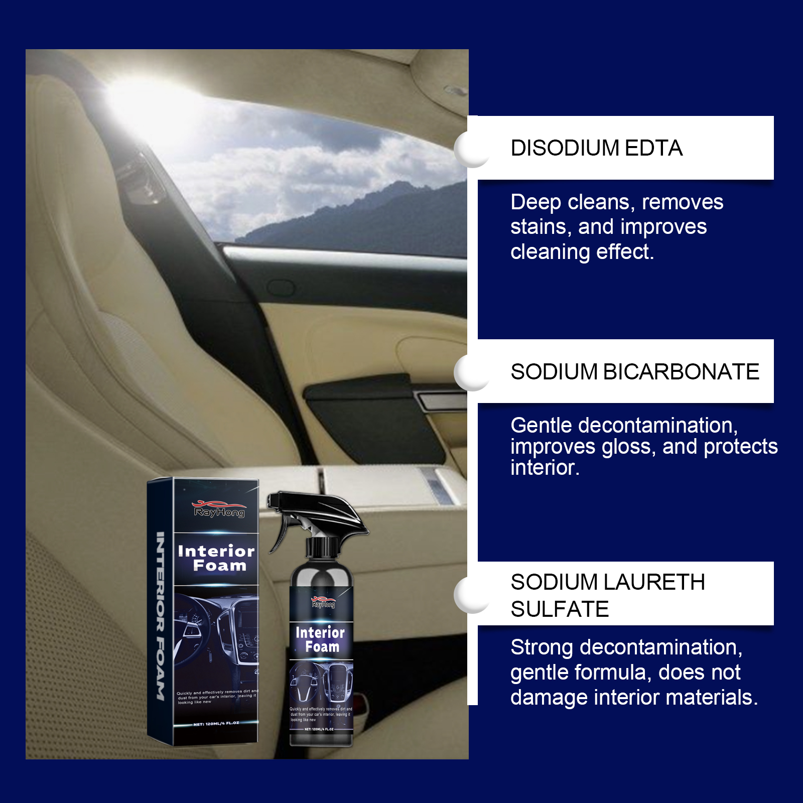 Multi-purpose Car Interior Foa - Seat Cleaner Fabric avis et prix