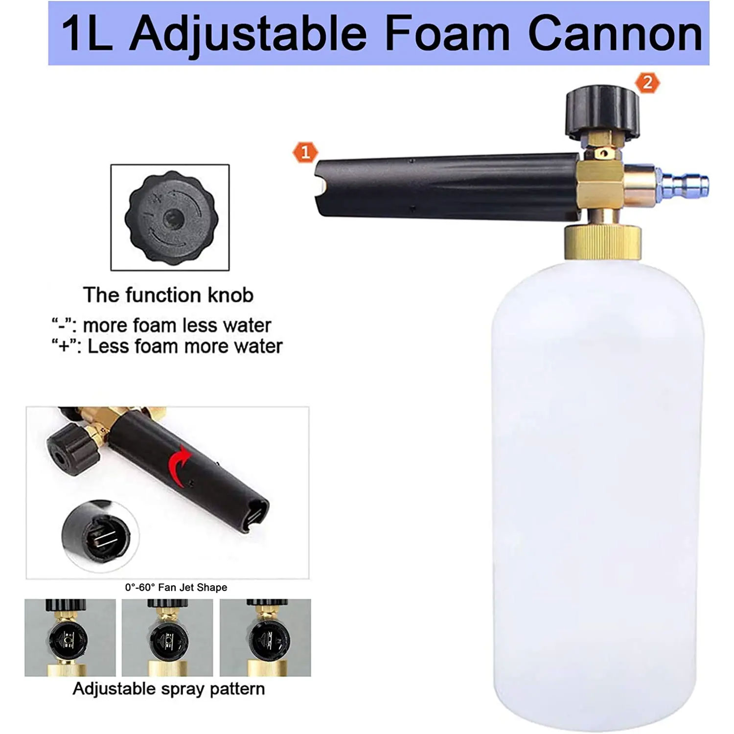 Snow Foam Cannon with 1/4 Inch - Pressure Washer Foam Gun avis et prix