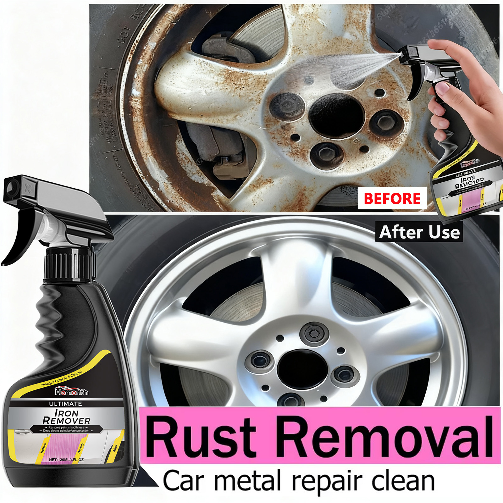 Car Wheel Cleaner Rust Remover - Wheel Cleaner Alloy avis et prix