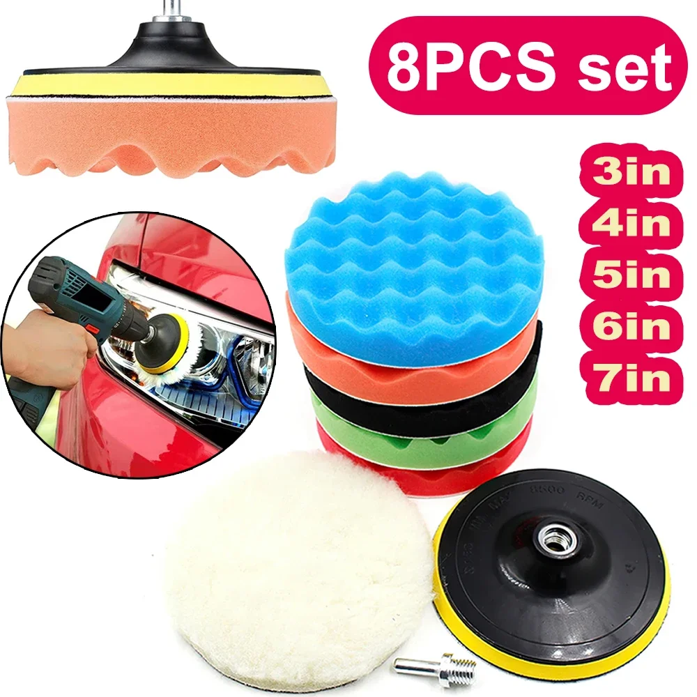 New 8Pcs Car Polishing Pads Ki - Polish Pad Set Buffer avis et prix