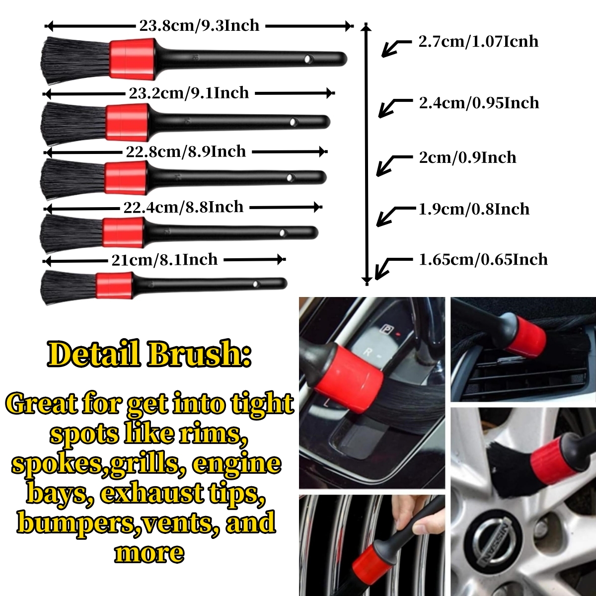 Auto Tire Wheel Detailing Brus - Interior Detailing Kit avis et prix